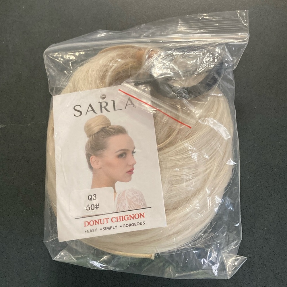 SARLA Donut Chignon hair bun-Color #60 White Blone.